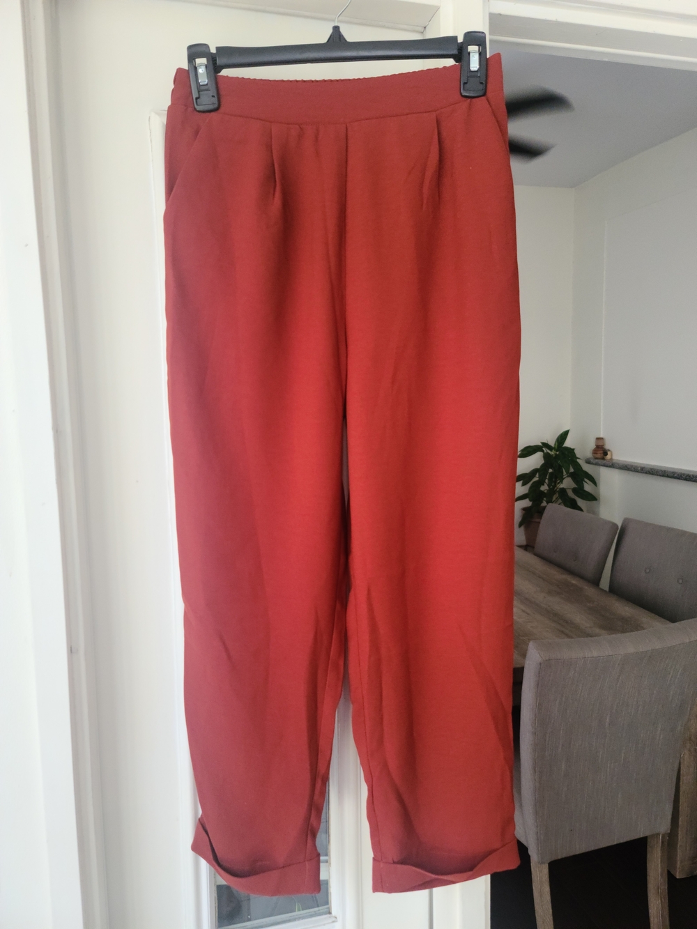 FAVLUX Wide-Leg Rust Red Capris